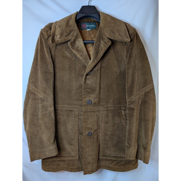 Vintage McGregor Corduroy Jacket Mens 42 Wide Lapel Retro Lined Brown X-Messiah